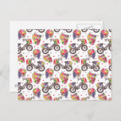 ザヴィンテージフラワーバイクパターン ポストカード (正面/裏面)