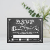 ザヴィンテージ結婚結婚シャルボードコレクション 出欠カード (スタンド正面)