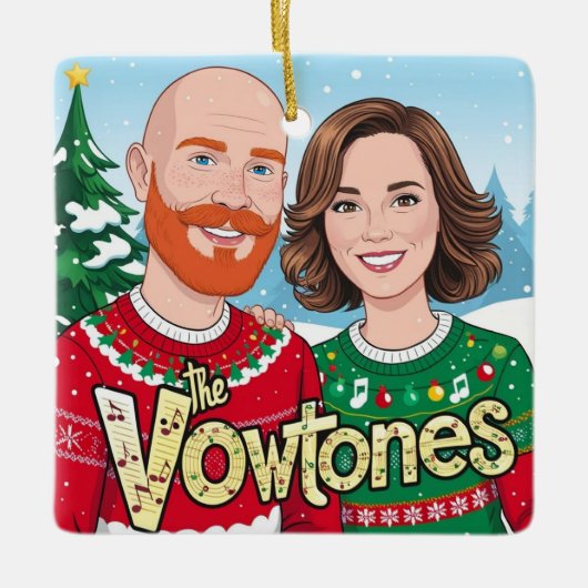 ザヴォウトーン – クリスマスセラミックススクエアオーナメント セラミックオーナメント (正面)