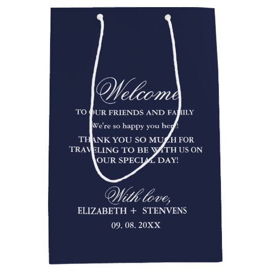 ザーズ航海の結婚ウェルカムバッグホテルバッグ ミディアムペーパーバッグ (正面)