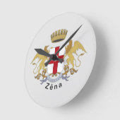 ザーナコートオブアームズ(ジェノヴァ、リグリア) ラウンド壁時計 (傾斜)