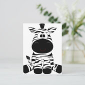 ザーブラキュートな動物ストライプのジャングルサファリお洒落 ポストカード (スタンド正面)