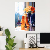 「ザールの宝石」アートガラスの水彩画 ポスター (ホームオフィス)