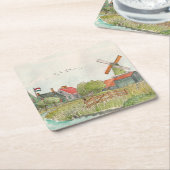 ザーンセシャンザアンダムオランダウォーターカラーポステ スクエアペーパーコースター (アングル)