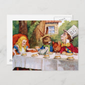 ザ不機嫌ハッターの紅茶パーティー インビテーションポストカード (正面/裏面)