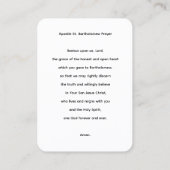 ザ使徒セントバーソロミュー祈りの言葉カード 名刺 (裏面)