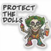 ザ保護ドル – 不気味なヒッピーピエロスカルグレープ シール (正面)