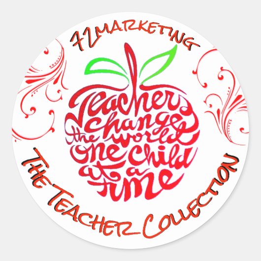 ザ先生コレクションラベルステッカーApple School ラウンドシール (正面)