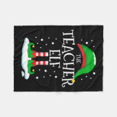 ザ先生小妖精や小人クリスマスファミリーマッチングクリスマスグロ フリースブランケット (正面(横))