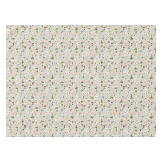 ザ出生クリスマスホリデーセージタブレクロース テーブルクロス (正面(横))