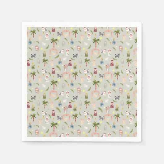 ザ出生クリスマスホリデーセージナプキンス スタンダードカクテルナプキン (正面)