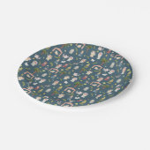 ザ出生クリスマスホリデーネイビー紙プレート ペーパープレート (アングル)