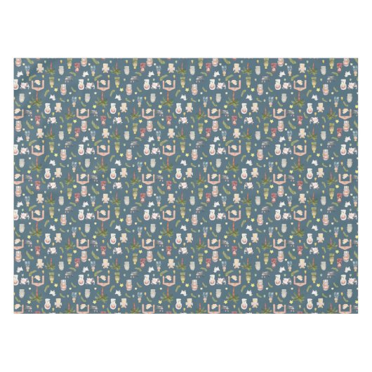 ザ出生クリスマス休暇ネイビーTableloth テーブルクロス (正面(横))