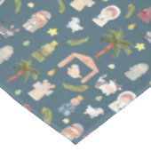 ザ出生クリスマス休暇ネイビーTableloth テーブルクロス (アングル)