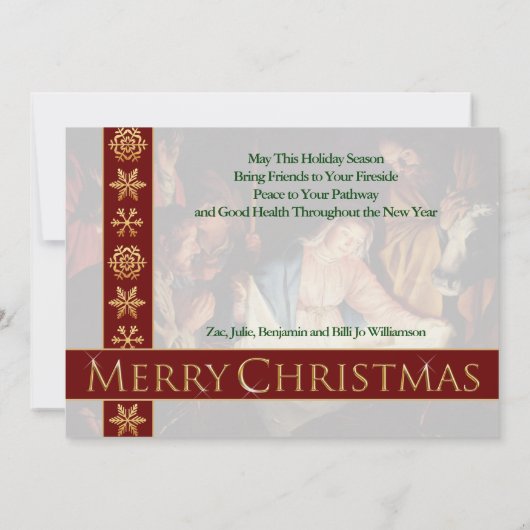 ザ出生ヴィンテージファインアートクリスマス シーズンカード (裏面)