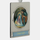 ザ初めてのクリスマスオーナメント出生装飾 シルバープレートバナーオーナメント (右)