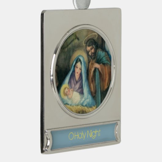 ザ初めてのクリスマスオーナメント出生装飾 シルバープレートバナーオーナメント (右)