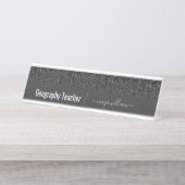 ザ地理の先生、シックな先生ギフト デスクネームプレート (正面)