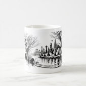 ザ墓地水中競技抱擁 コーヒーマグカップ (中央)