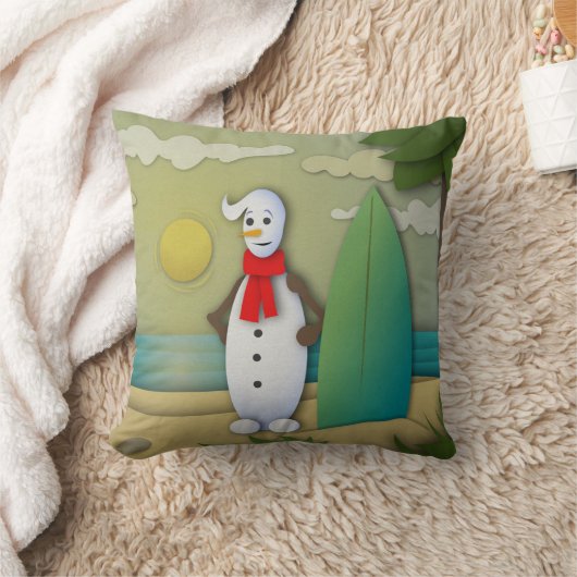 ザ夏期雪だるま枕 クッション (ブランケット)