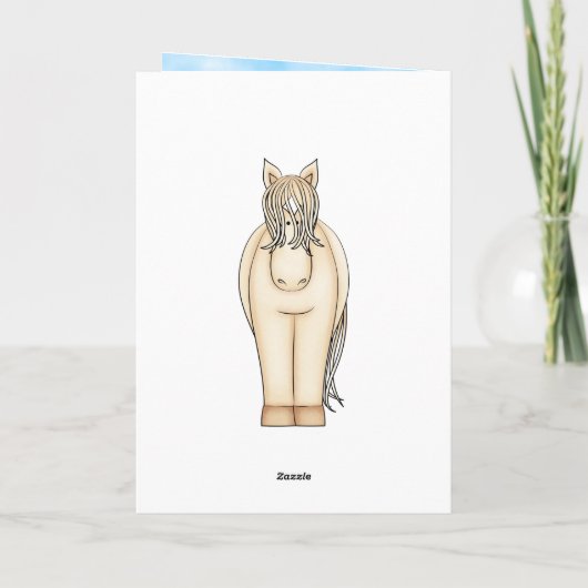 ザ女性のカーボーイとカエルの馬誕生日 カード (裏面)