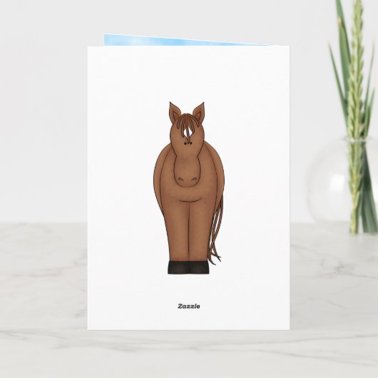 ザ女性のカーボーイとカエル誕生日カード – Brunette カード (裏面)