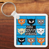 ザ子猫バンチスクエアボタンキーチェーン キーホルダー (正面)