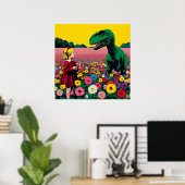 ザ小さな女の子&ザ・ディノ ポスター (ホームオフィス)