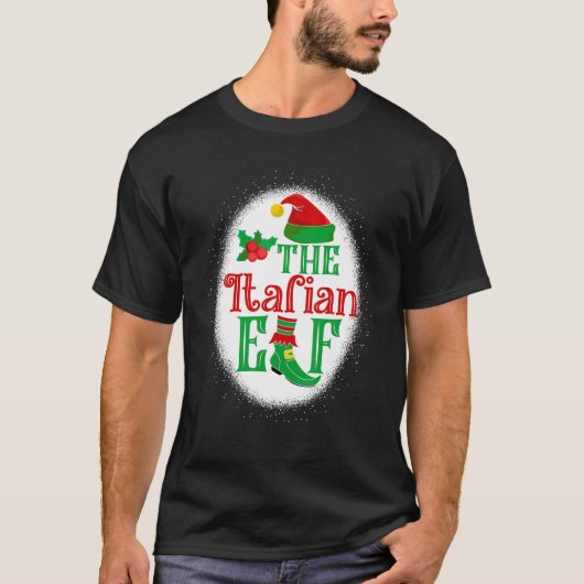 ザ小妖精や小人マイタリアンッチファミリークリスマス小妖精や小人ブルー Tシャツ (正面)