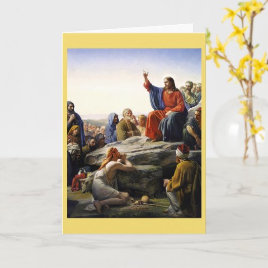 ザ山の説教、宗教 カード (黄色い花)