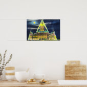 ザ州キャピトル建物アットナイト ポスター (キッチン)