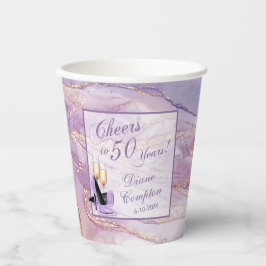 ザ応援から50年ラベンダー金ゴールド誕生日 紙コップ