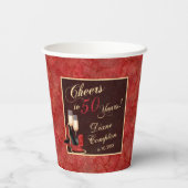 ザ応援50年レッド金ゴールドブラック誕生日 紙コップ (裏面)