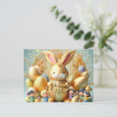 ザ抽象芸術金ゴールドイースターバニー シーズンポストカード (スタンド正面)