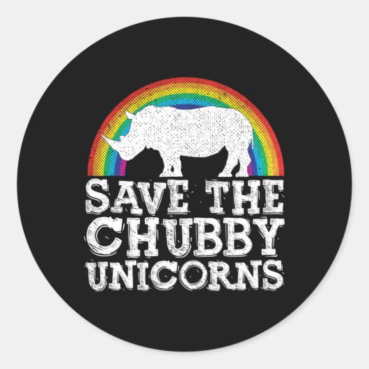 ザ救チュビーユニコーンRhinoコンサーベイションレインボ ラウンドシール (正面)