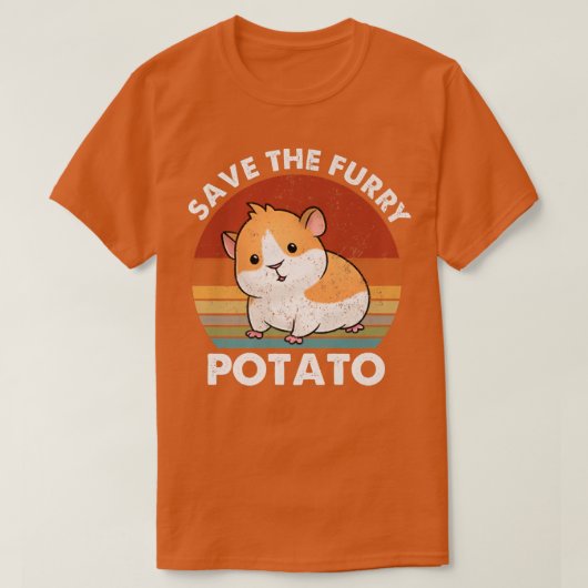 ザ救ーフリおもしろいポテトギニア豚138 Tシャツ (デザイン正面)