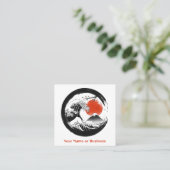 ザ日本のウェーブ素晴らし、山富士、桜 スクエア名刺 (スタンド正面)