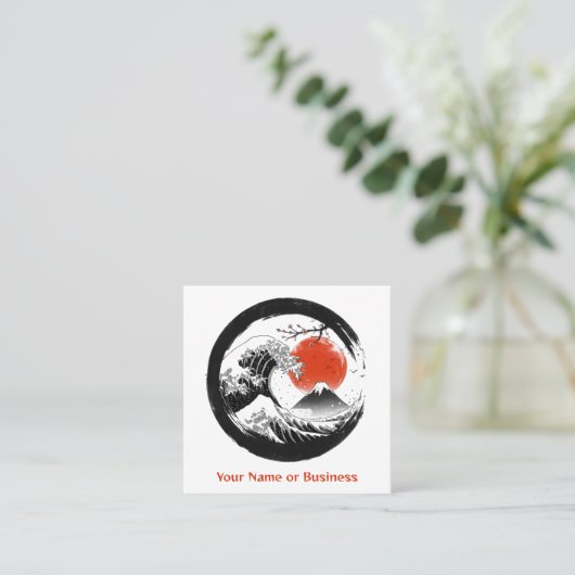ザ日本のウェーブ素晴らし、山富士、桜 スクエア名刺 (スタンド正面)