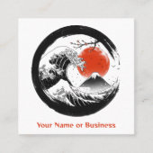 ザ日本のウェーブ素晴らし、山富士、桜 スクエア名刺 (正面)