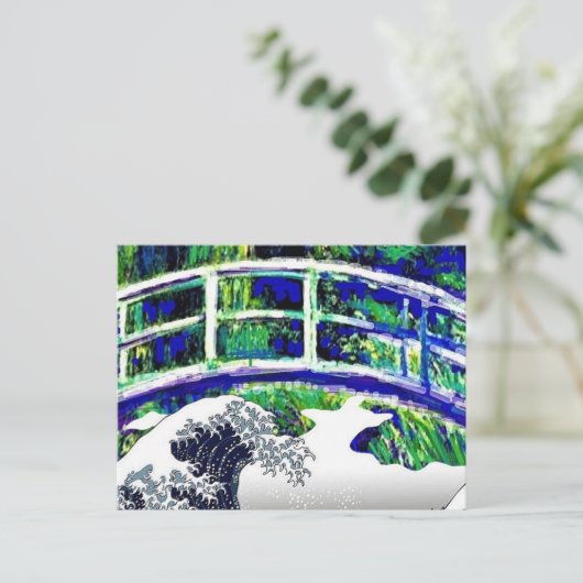 ザ日本のブリッジ，ザ・ウェーブ，ファインアートパロディ ポストカード (スタンド正面)