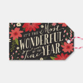 ザ最も素晴らしいタイムオブイヤーの休日フローラ ギフトタグ (正面(横))