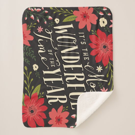 ザ最も素晴らしいタイムオブイヤーの休日フローラ シェルパブランケット (正面)