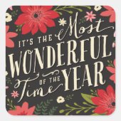 ザ最も素晴らしいタイムオブイヤーの休日フローラ スクエアシール (正面)