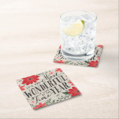 ザ最も素晴らしいタイムオブイヤーの休日フローラ スクエアペーパーコースター (インサイチュ)