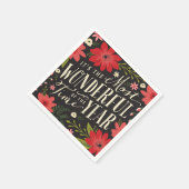 ザ最も素晴らしいタイムオブイヤーの休日フローラ スタンダードカクテルナプキン (角)