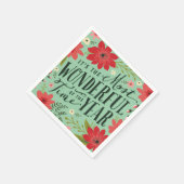 ザ最も素晴らしいタイムオブイヤーの休日フローラ スタンダードカクテルナプキン (角)