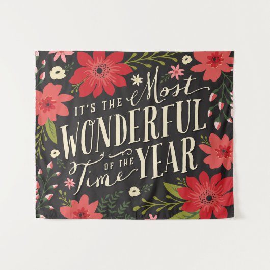 ザ最も素晴らしいタイムオブイヤーの休日フローラ タペストリー (正面(横))