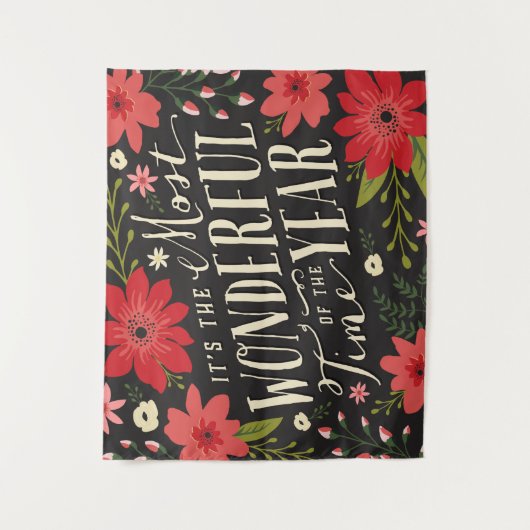 ザ最も素晴らしいタイムオブイヤーの休日フローラ タペストリー (正面)