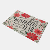 ザ最も素晴らしいタイムオブイヤーの休日フローラ ドアマット (アングル)