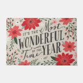 ザ最も素晴らしいタイムオブイヤーの休日フローラ ドアマット (正面)